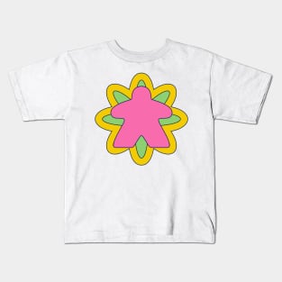 90s Colorful Retro Board Game Meeple Kids T-Shirt